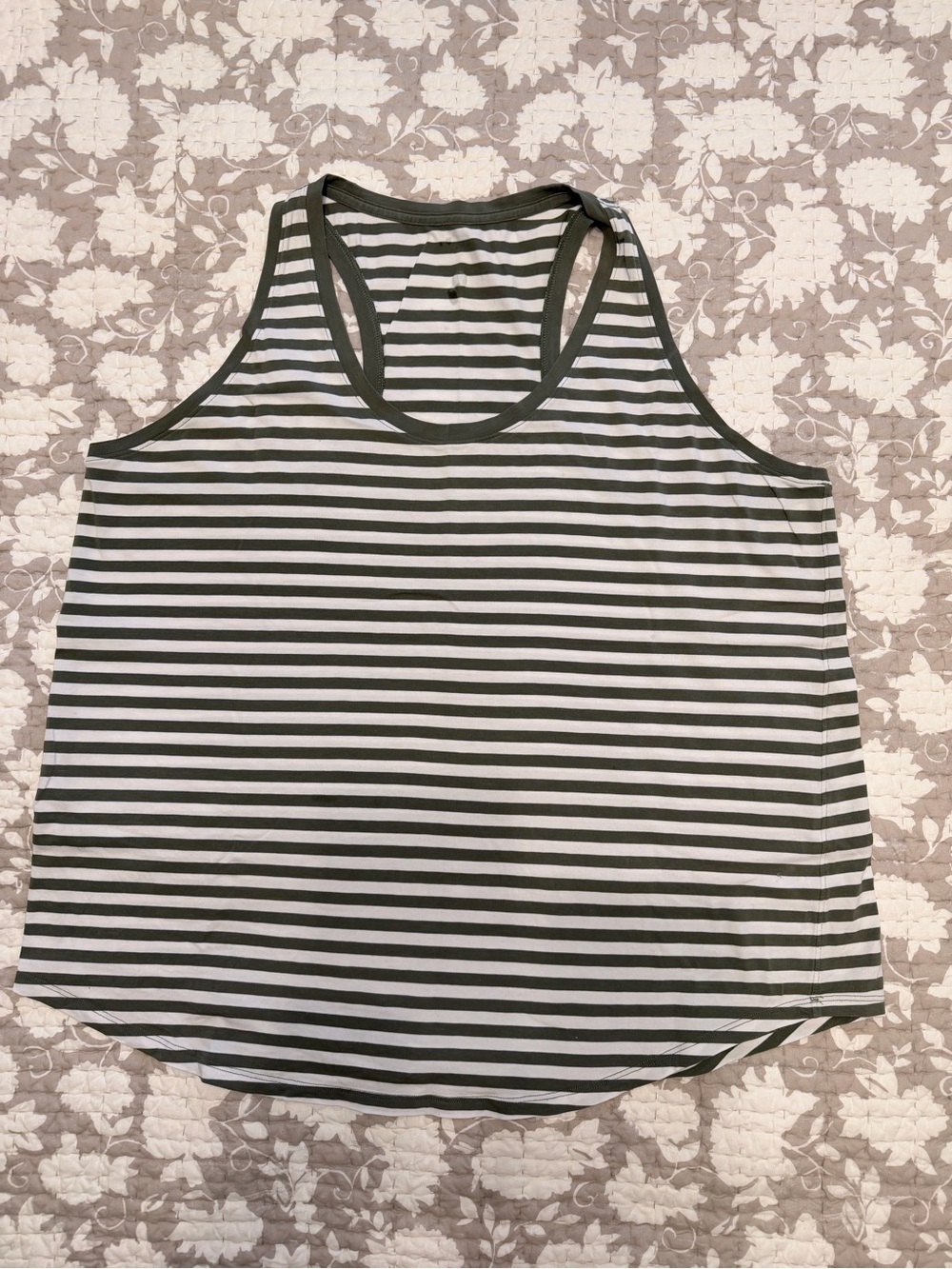 Lululemon Love Tank, Green/ White Stripe - Sz. 20